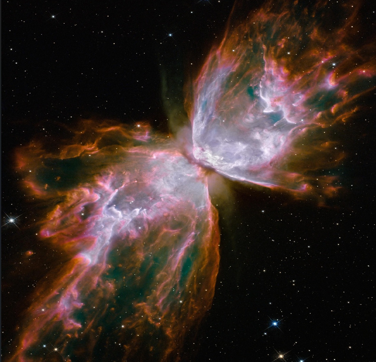 An astronomical observation of a star releasing matter into a nebula